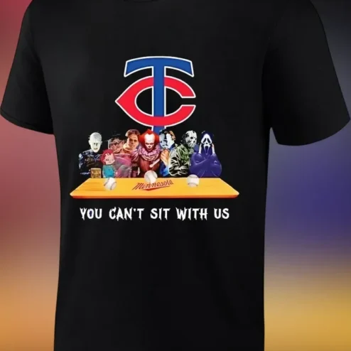 You Can't Sit With Us Tee Horror Villains Baseball Dugout Graphic Shirt