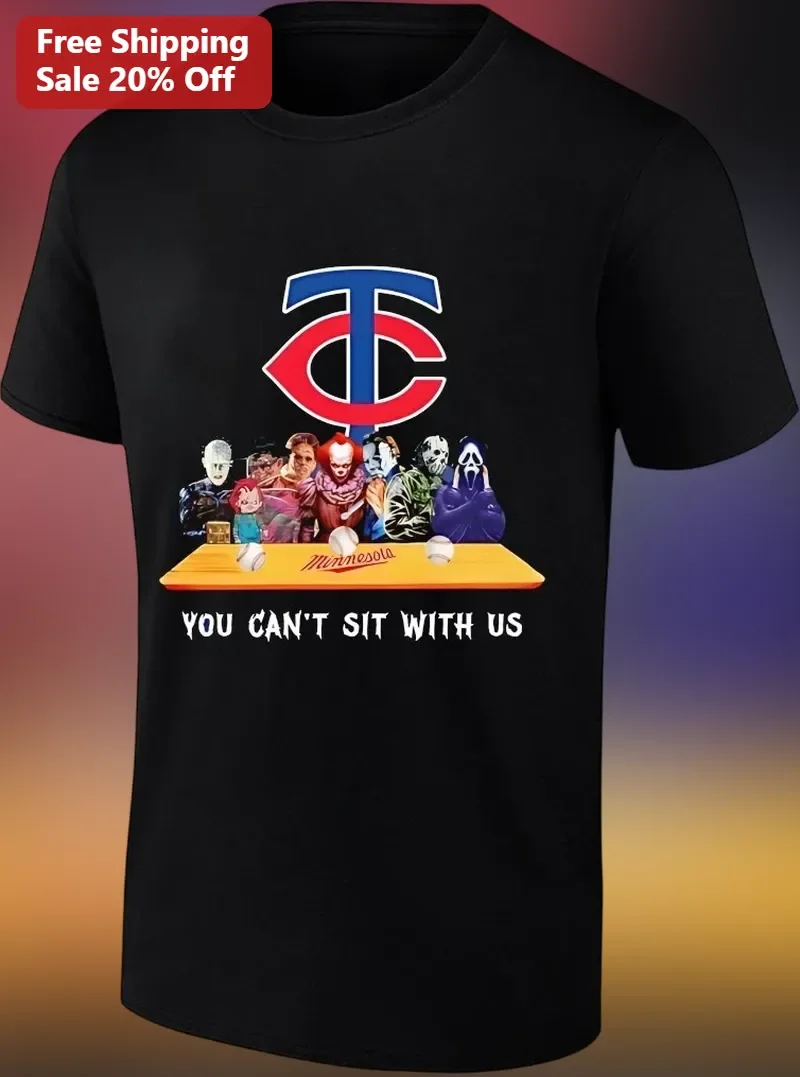 You Can't Sit With Us Tee Horror Villains Baseball Dugout Graphic Shirt