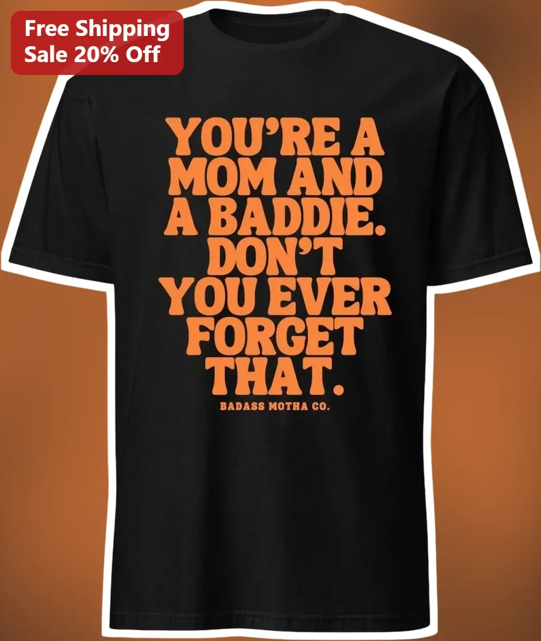 You're A Mom And A Baddie Retro Typography Tee Sassy Motherhood Affirmation Gift for Women