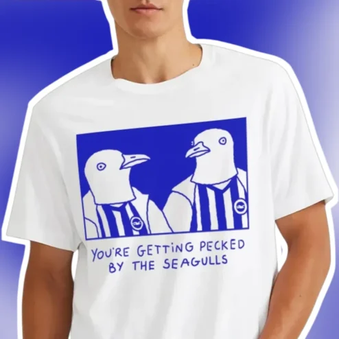 You're Getting Pecked By The Seagulls Funny Graphic Tee Brighton Hove Albion FC Fan Gift