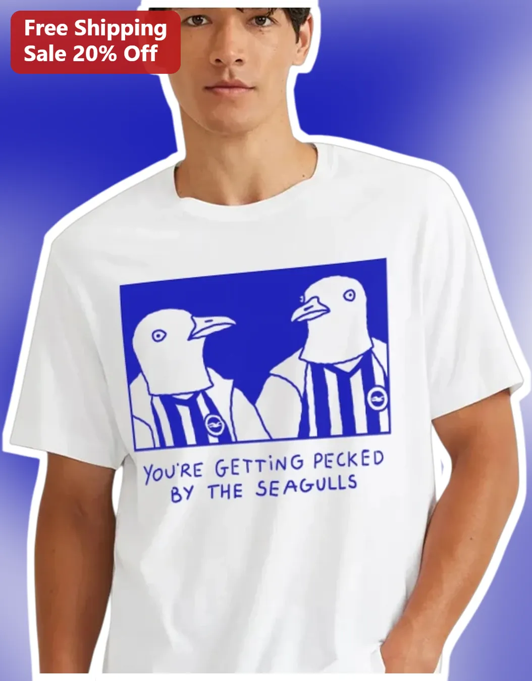 You're Getting Pecked By The Seagulls Funny Graphic Tee Brighton Hove Albion FC Fan Gift