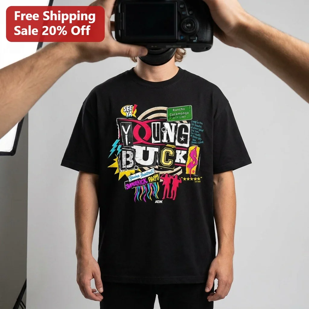Young Bucks Superkick Party AEW Tee Rancho Cucamonga Wrestling Fan Gift Shirt