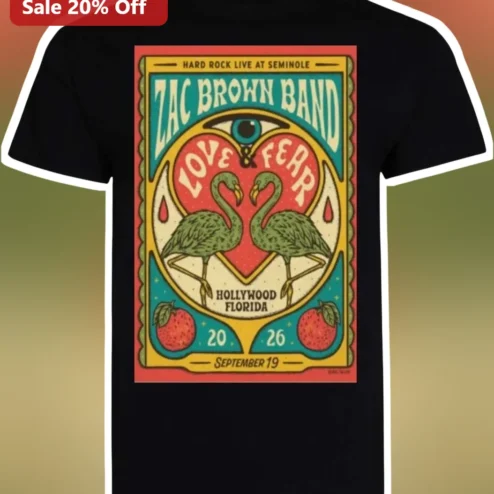 Zac Brown Band Love and Fear Vintage Concert Graphic Tee for Country Music Fans