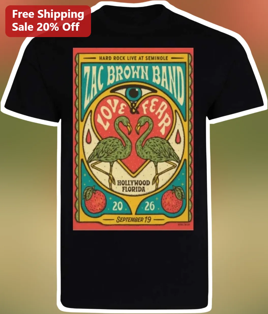 Zac Brown Band Love and Fear Vintage Concert Graphic Tee for Country Music Fans
