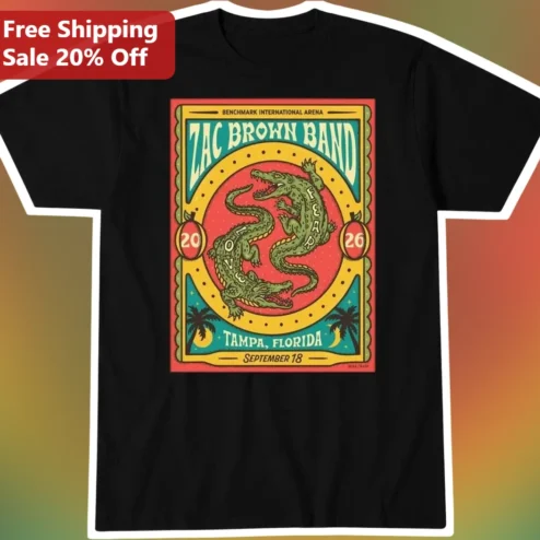 Zac Brown Band Lover Vintage Concert Poster Graphic Tee for Country Music Fans