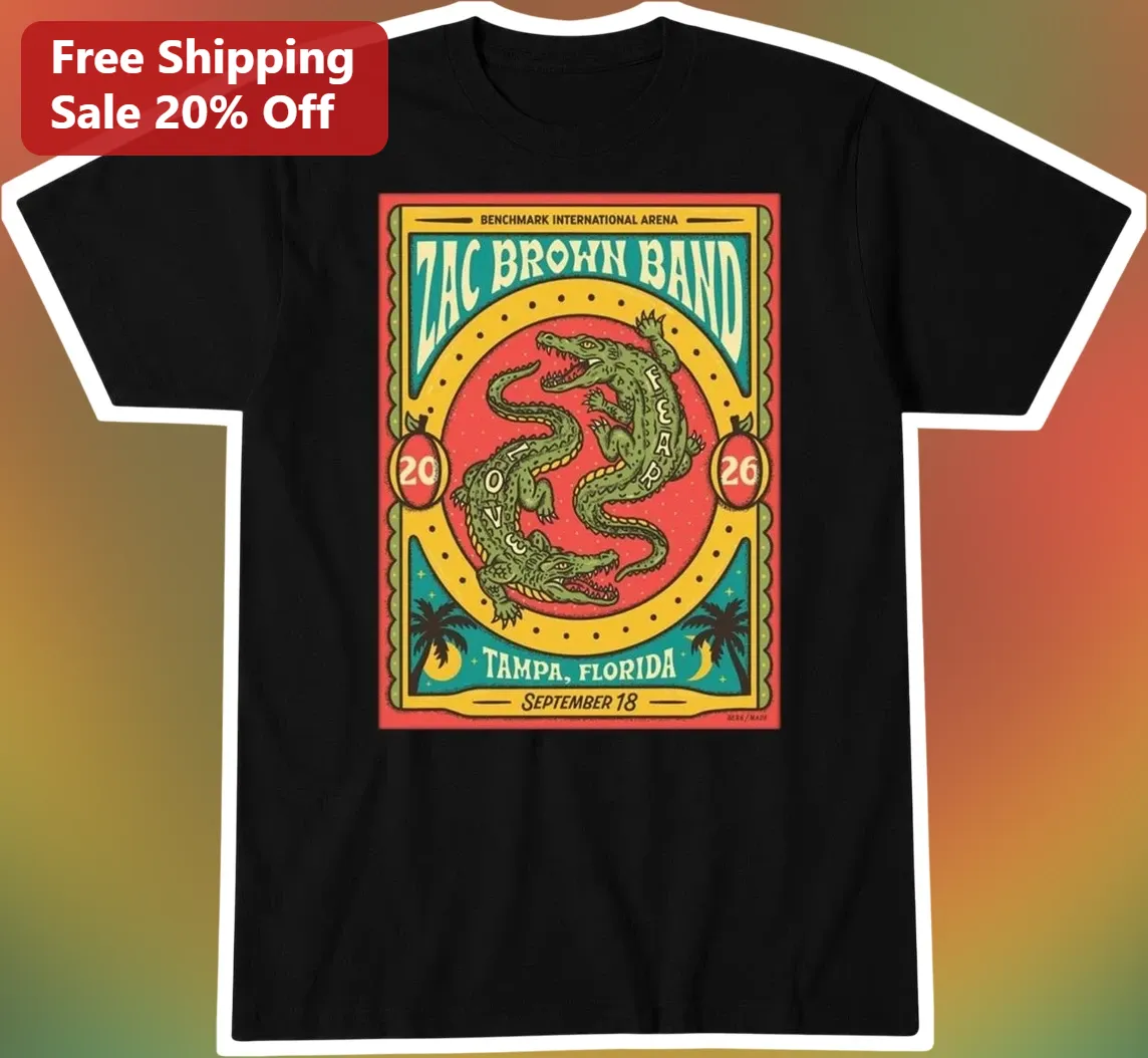 Zac Brown Band Lover Vintage Concert Poster Graphic Tee for Country Music Fans