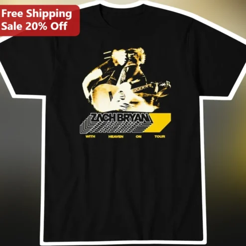 Zach Bryan With Heaven On Top Tour Tee Country Music Fan Gift Retro Concert Merch