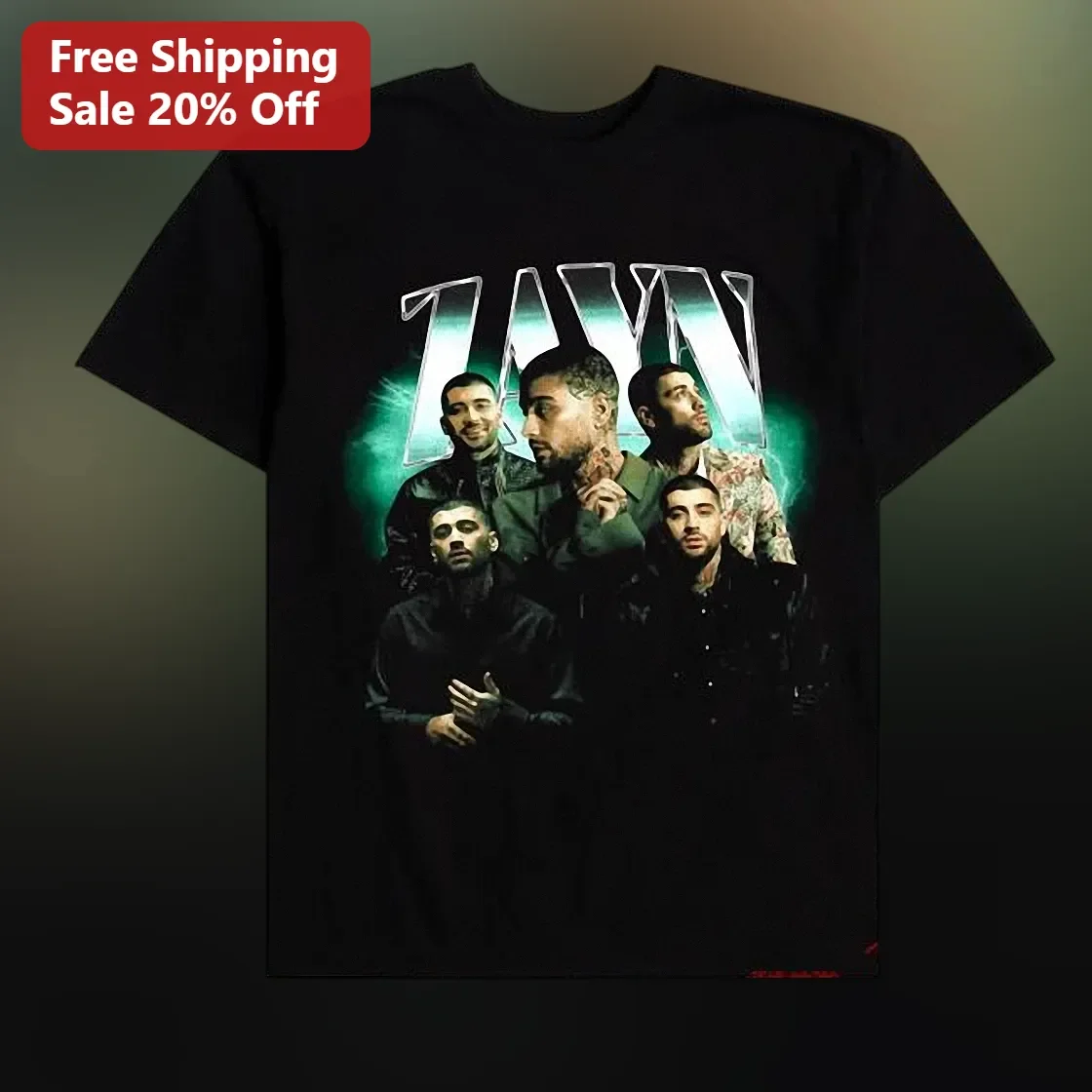 Zayn Malik Graphic Tee Pop Star Fan Merch Collage Art Shirt
