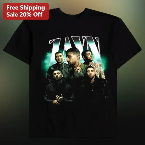 Zayn Malik Y2K Chrome Typography Graphic Tee Music Fan Gift