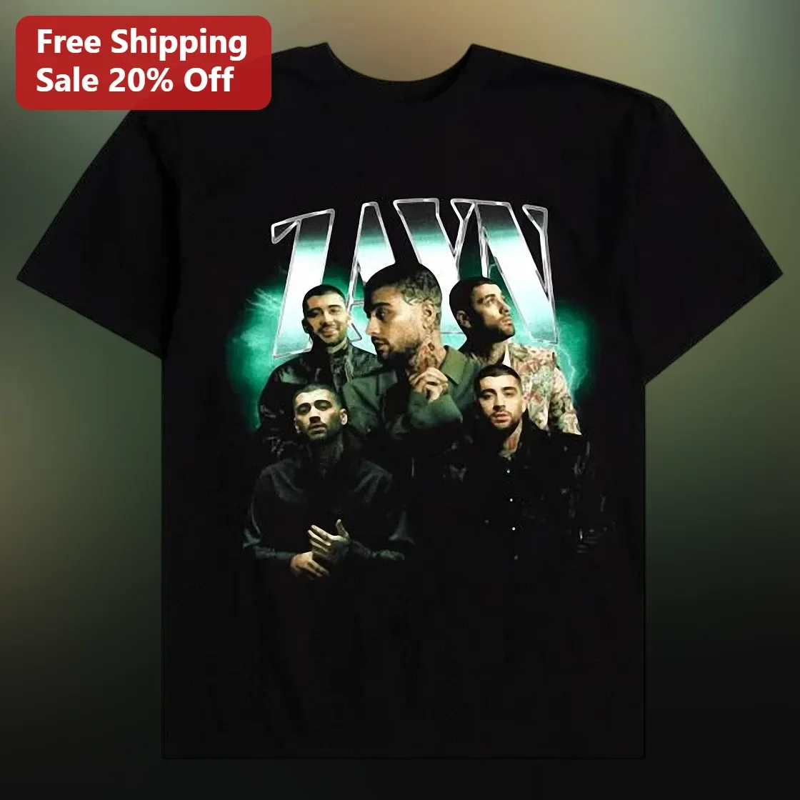 Zayn Malik Y2K Chrome Typography Graphic Tee Music Fan Gift