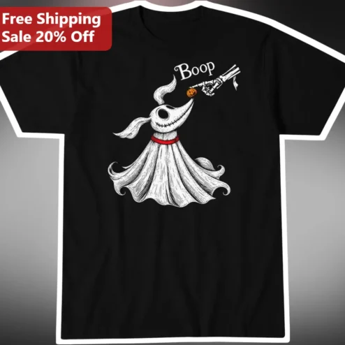 Zero The Nightmare Before Christmas Boop Graphic Tee Halloween Dog Lover Gift