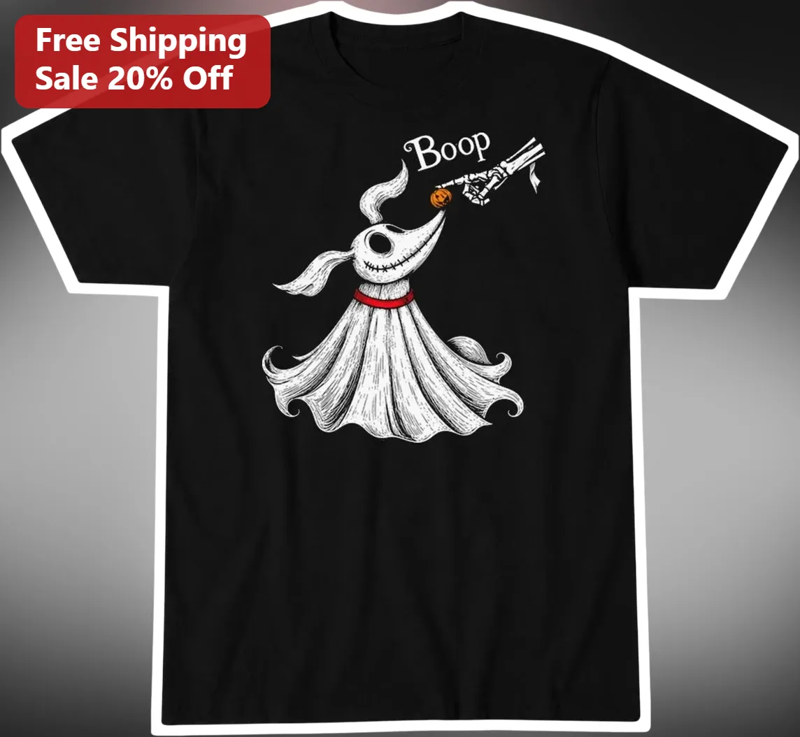 Zero The Nightmare Before Christmas Boop Graphic Tee Halloween Dog Lover Gift