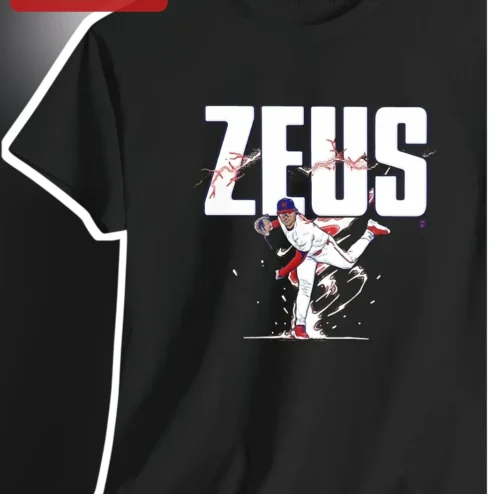 ZEUS Baseball Pitcher Max Fried Graphic Tee for Men