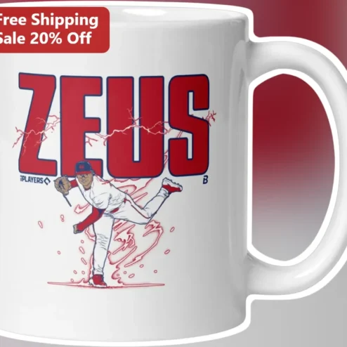 Zeus Mug Baseball Pitcher Lightning Bolt Greek Mythology Coffee Cup Gift for Him