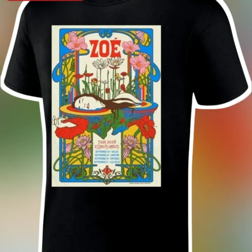 Zoe Tour 2026 Estados Unidos Graphic Tee Psychedelic Art Nouveau Concert Merch