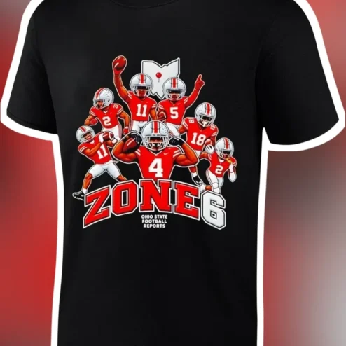 Zone 6 Ohio State Football Reports Graphic Tee Buckeyes Fan Apparel