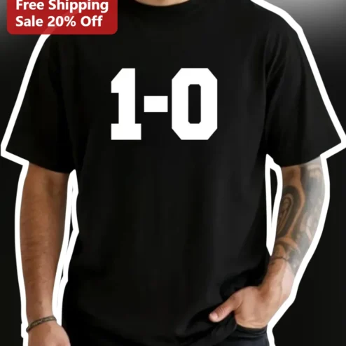 1-0 Soccer Score Tee Clean Sheet Victory Graphic T-Shirt for Men Women Fans