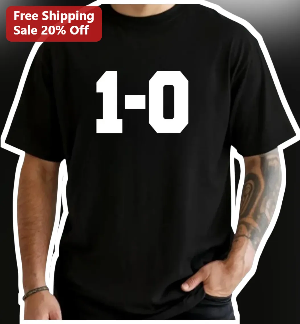 1-0 Soccer Score Tee Clean Sheet Victory Graphic T-Shirt for Men Women Fans