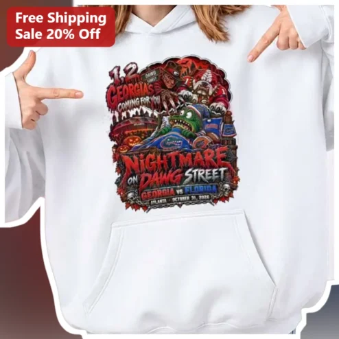 1,2 Georgias Coming For You Nightmare On Dawg Street Hoodie