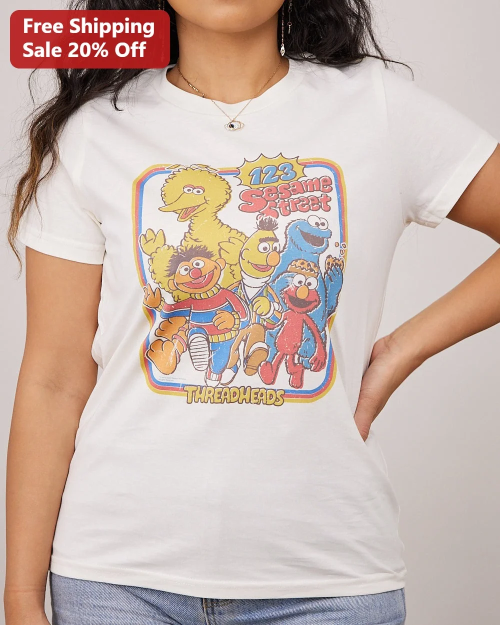 Sesame Street Tee Vintage Retro Cartoon Graphic T-Shirt for Women Men Kids