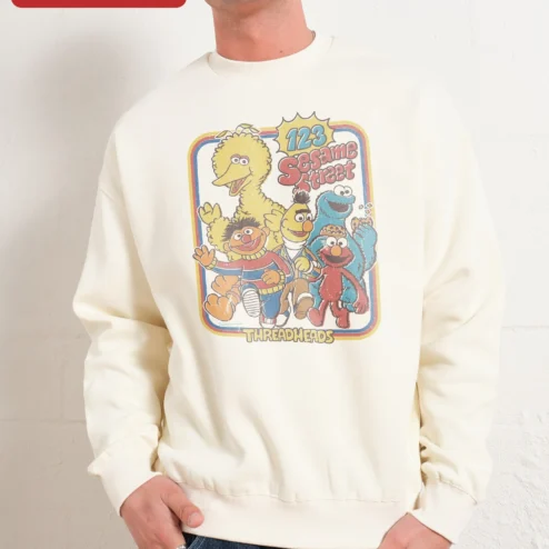Sesame Street Vintage Characters Crewneck Sweatshirt Retro Nostalgia Gift