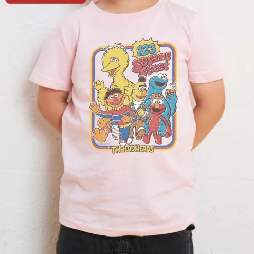 Sesame Street Vintage Retro Kids Tee Sesame Street Characters Nostalgia Gift