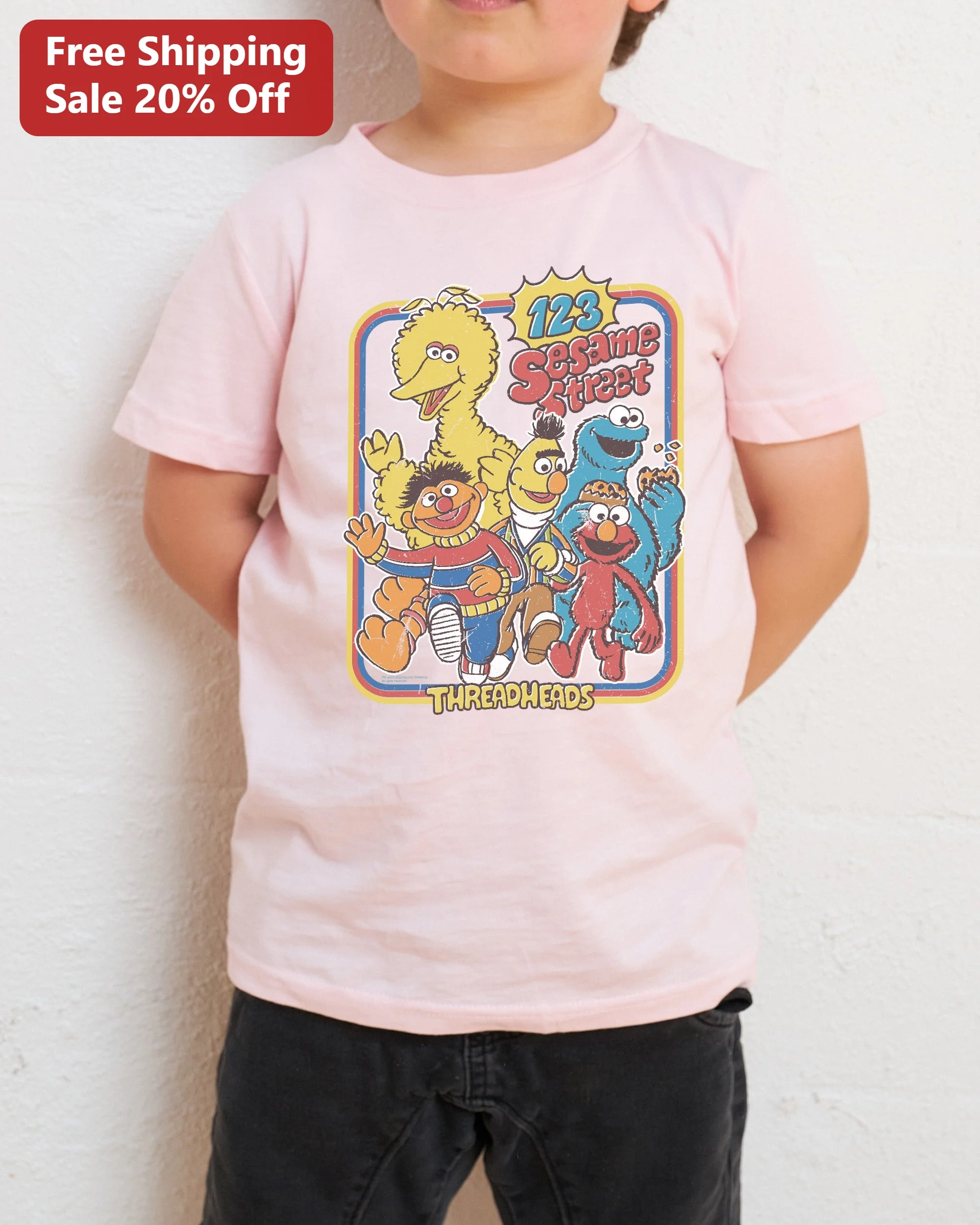 Sesame Street Vintage Retro Kids Tee Sesame Street Characters Nostalgia Gift