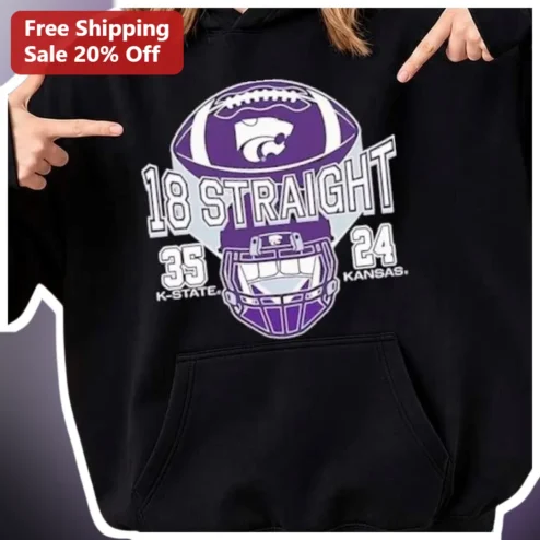 18 Straight Kansas State Wildcats Hoodie Black Pullover