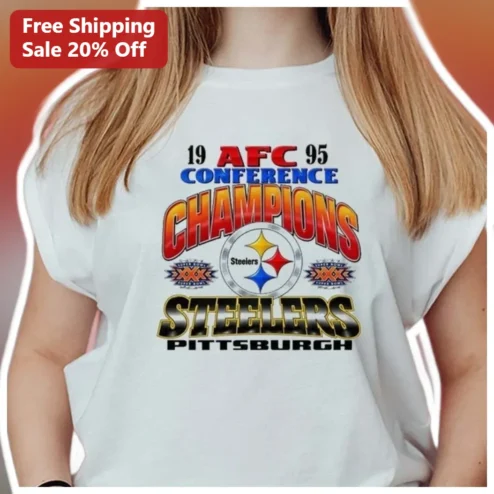 19 AFC 95 Conference Champions Steelers Tee Vintage NFL Retro Football Fan Gear