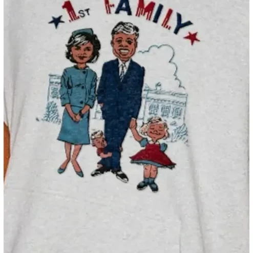 1st FAMILY John F. Kennedy Vintage Retro Americana Graphic Tee