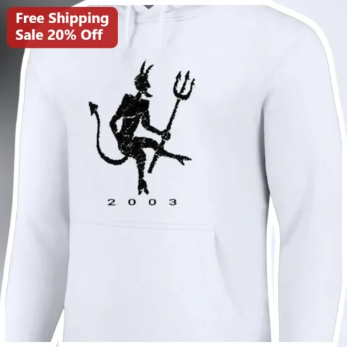 2003 Hoodie Vintage Grunge Devil Graphic Pullover for Men Women Born in 2003 Y2K Nostalgic Gift