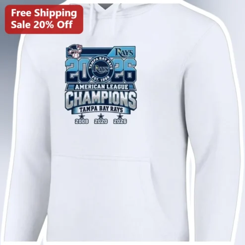 2026 American League Champions Tampa Bay Rays Hoodie
