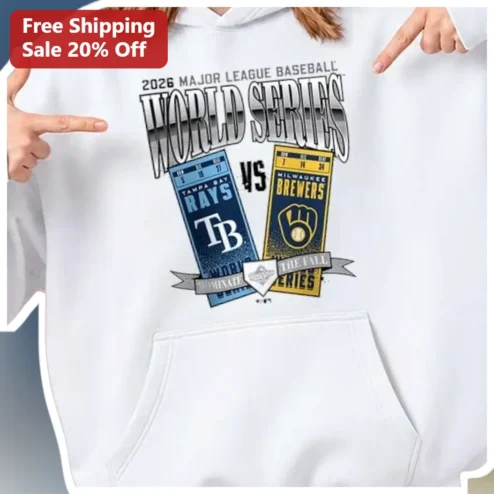 2026 Major League Baseball World Series Hoodie Rays vs Brewers Commemorative Pullover