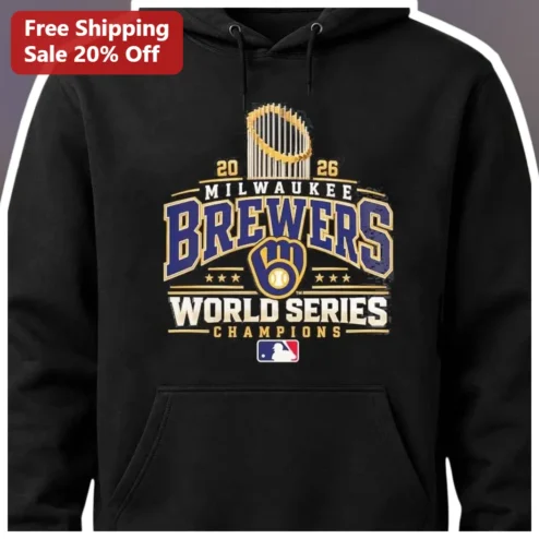 2026 Milwaukee Brewers World Series Champions Hoodie Vintage Distressed MLB Fan Gear Black Pullover