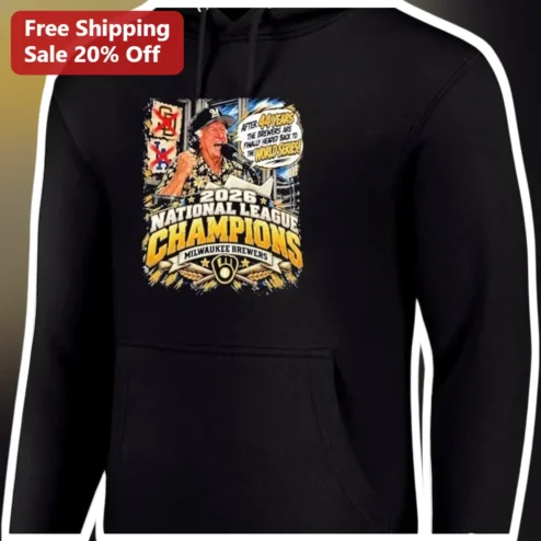 2026 National League Champions Milwaukee Brewers Hoodie Craig Counsell World Series Bound Fan Gear