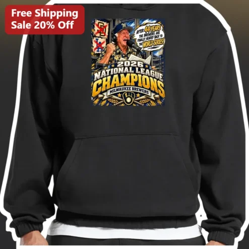 2026 National League Champions Milwaukee Brewers Hoodie Joe Block Baseball Fan Gear