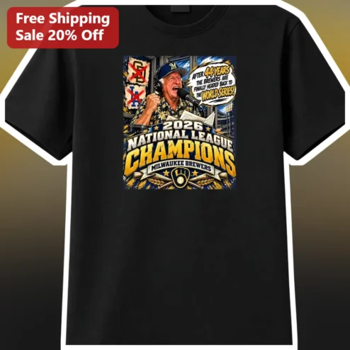 2026 National League Champions Milwaukee Brewers Joe Davis Tee