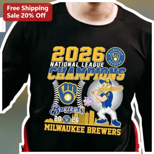 2026 National League Champions Milwaukee Brewers Tee Bernie Brewer Mascot Baseball Fan Shirt