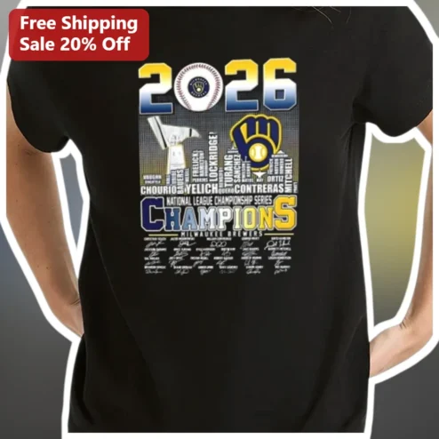 2026 National League Championship Series Champions Milwaukee Brewers Tee Baseball Fan Gift
