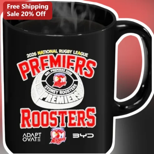 2026 National Rugby League Roosters Premiers Mug Sydney Roosters NRL Premiership Cup Coffee Mug Gift for Rugby Fans