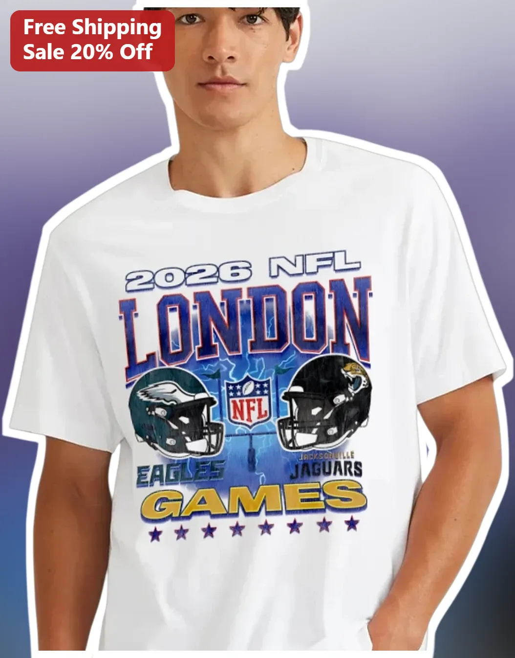 2026 NFL London Games Eagles vs Jaguars Tee