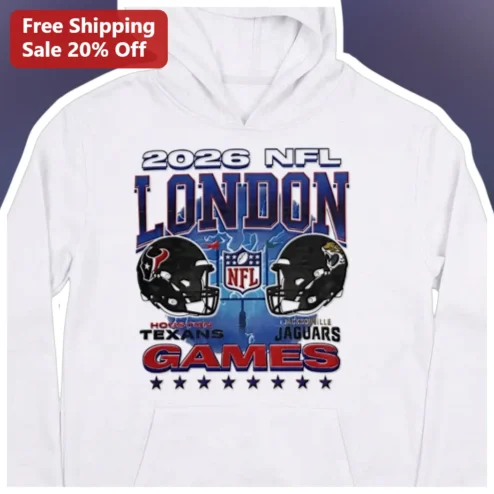 2026 NFL London Games Hoodie Houston Texans vs Jacksonville Jaguars Football Fan Merchandise