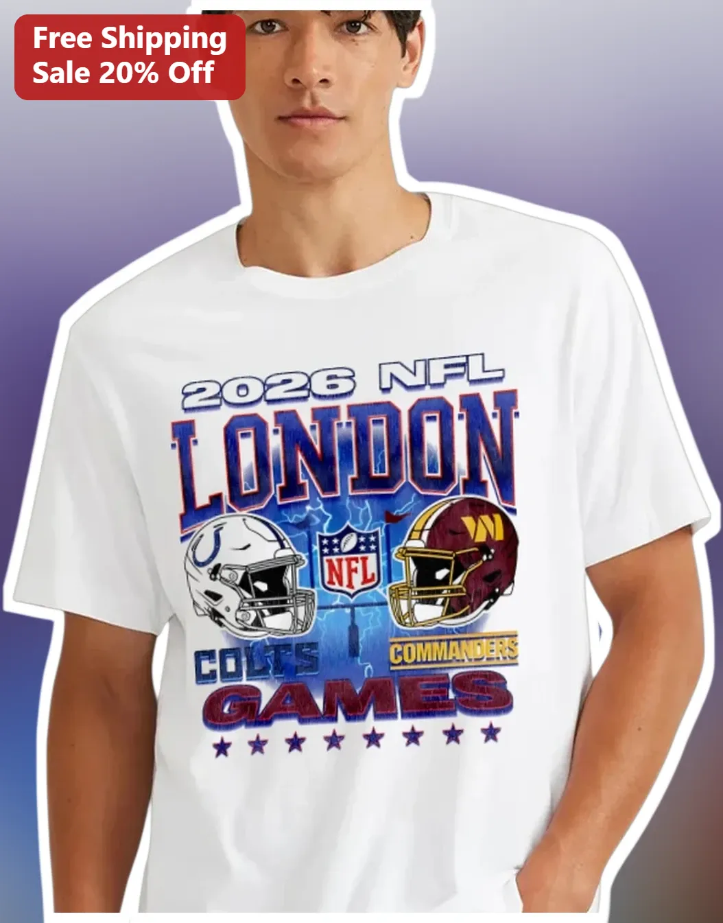 2026 NFL London Games Indianapolis Colts vs Washington Commanders Tee