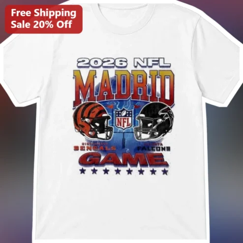 2026 NFL Madrid Game Tee Cincinnati Bengals vs Atlanta Falcons Football Fan Gift