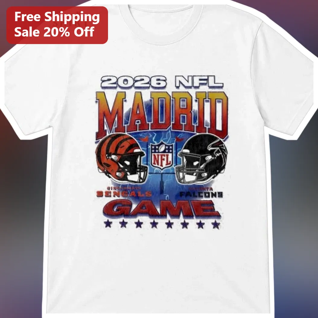 2026 NFL Madrid Game Tee Cincinnati Bengals vs Atlanta Falcons Football Fan Gift