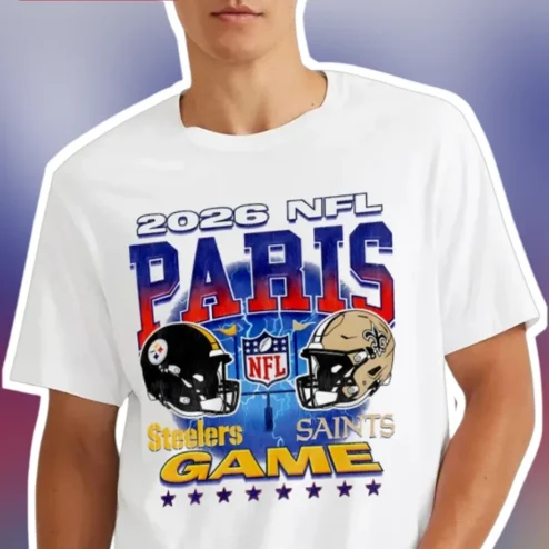 2026 NFL Paris Game Tee Steelers vs Saints International Series Merch