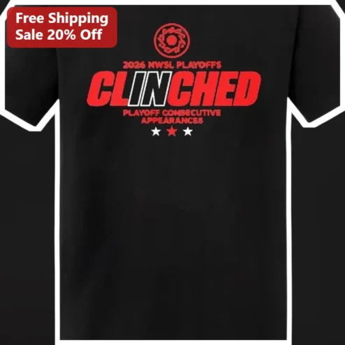 2026 NWSL Playoffs Clinched Tee Fan Gear Soccer Shirt