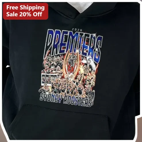 2026 Sydney Roosters Premiers Hoodie NRL Rugby League Fan Merch