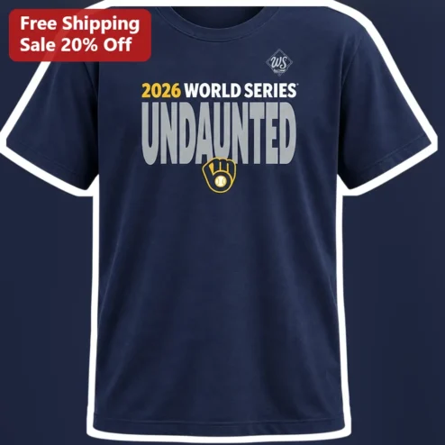2026 World Series Undaunted Tee Baseball Fan Shirt Navy Blue Cotton Apparel