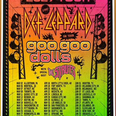 2027 Tour Def Leppard Goo Goo Dolls The Struts Concert Poster Rock Music Wall Art Gift for Fans